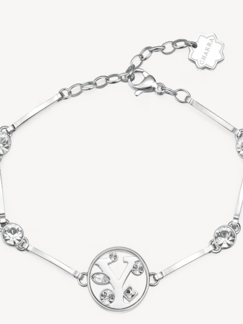Brosway Italia Silver Letter Y Bracelet with Swarovski Crystals
